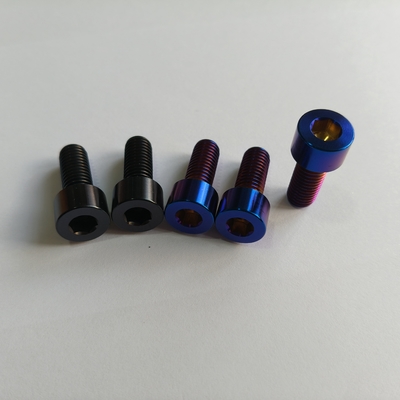 Gr5 titanium bolts and nuts customized PVD anodized color laser marking.