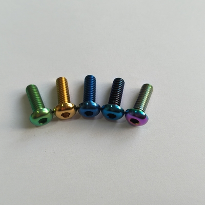 Gr5 titanium bolts and nuts customized PVD anodized color laser marking.